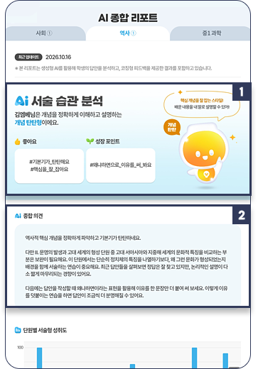 AI 종합 리포트 화면